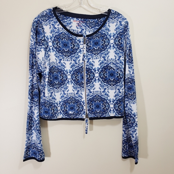 Ultimate Miks Tops - Ultimate Mik's Amsterdam double zipper front long sleeve slight crop shirt med